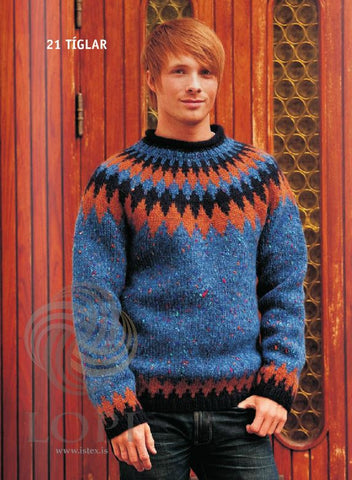 Virki (Fortress) Mens Wool Sweater Blue