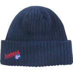 Knitted hat Navy ICELAND/flag